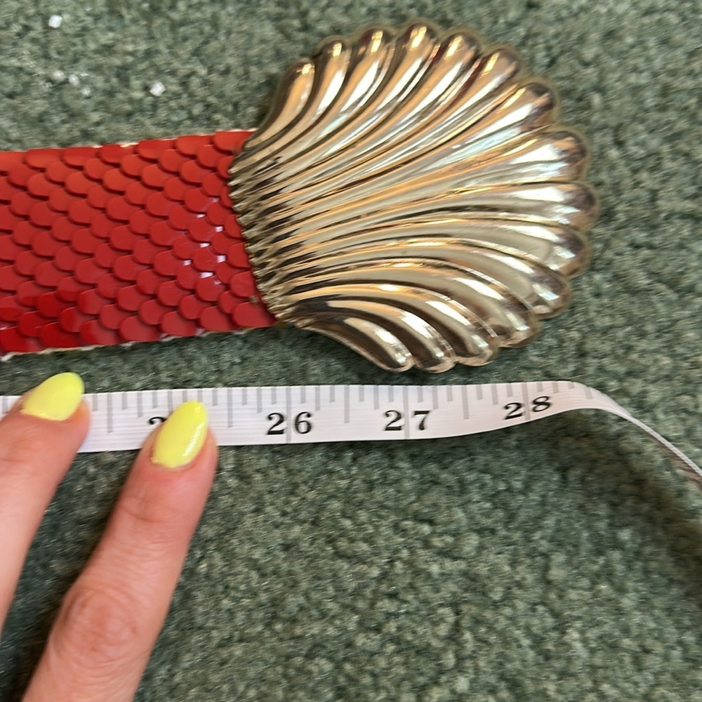 Vintage red mermaid shell belt, o/s - Picture 7 of 8